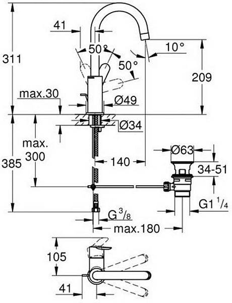 Смеситель для раковины Grohe BauEdge 23760000 изображение