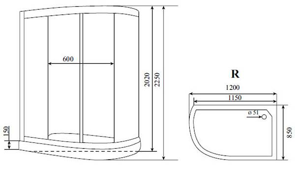 Душевая кабина Timo Comfort T-8802R Fabric Glass изображение