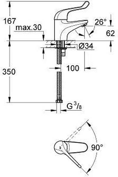 Смеситель для раковины Grohe Euroeco Special 32789000 изображение