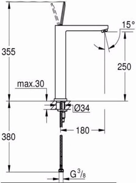 Смеситель для раковины Grohe Eurocube Joy 23661000 изображение