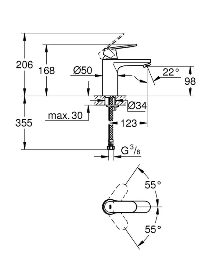 Смеситель для раковины Grohe Eurosmart Cosmopolitan 23327KW0 черный сатин изображение