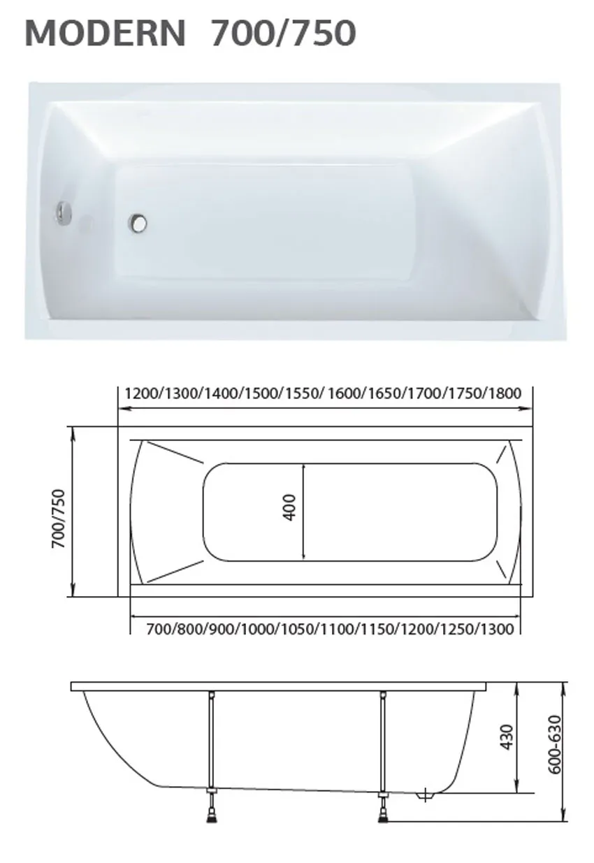 Ванна акриловая Marka One Modern 150x75 изображение