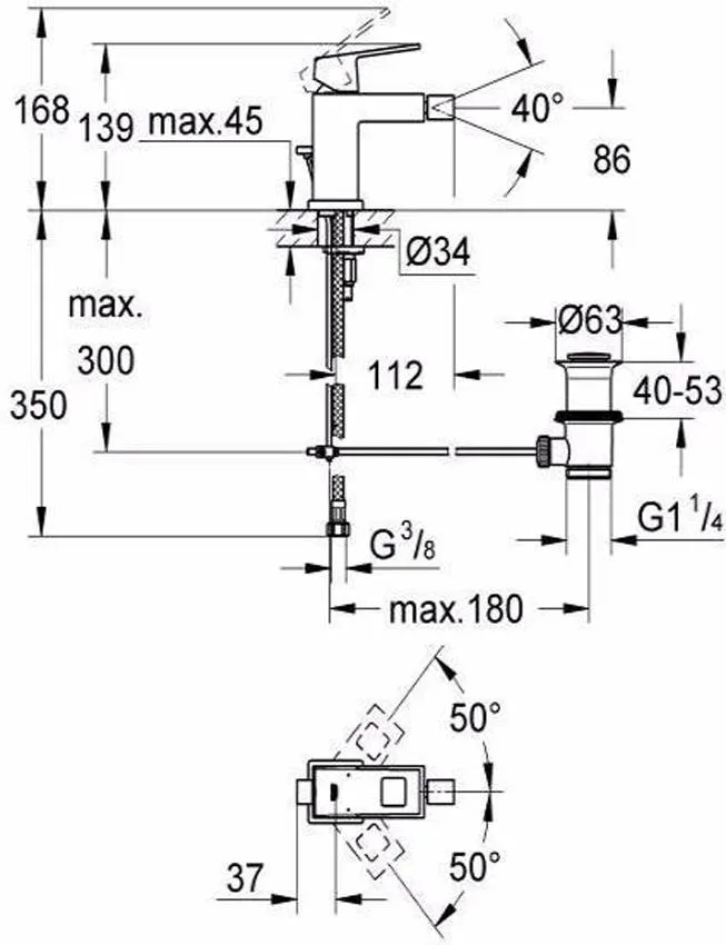 Смеситель для биде Grohe Eurocube 23138000 изображение