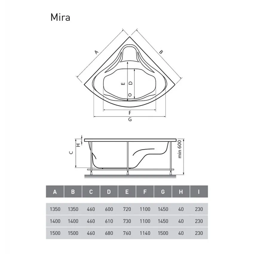 Ванна акриловая Relisan Mira 135x135 изображение