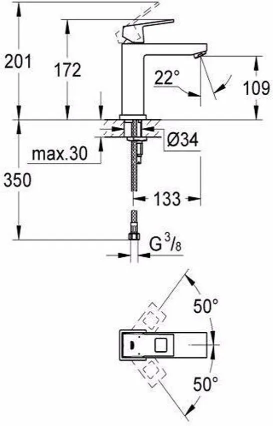 Смеситель для раковины Grohe Eurocube 23446000 изображение
