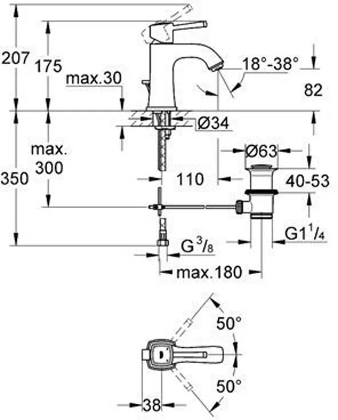 Смеситель для раковины Grohe Grandera 23303IG0 изображение