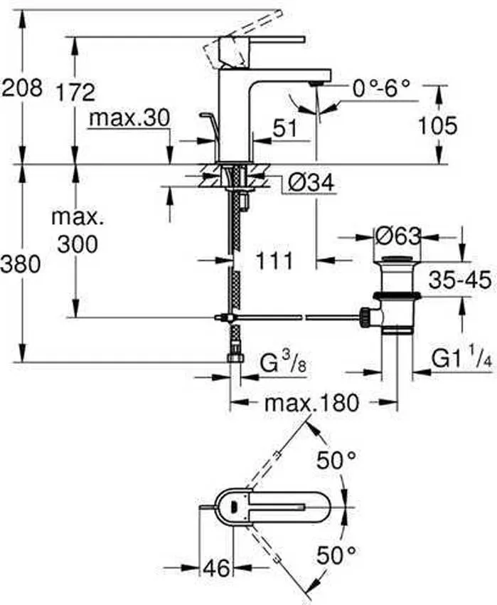 Смеситель для раковины Grohe Plus 32612003 изображение