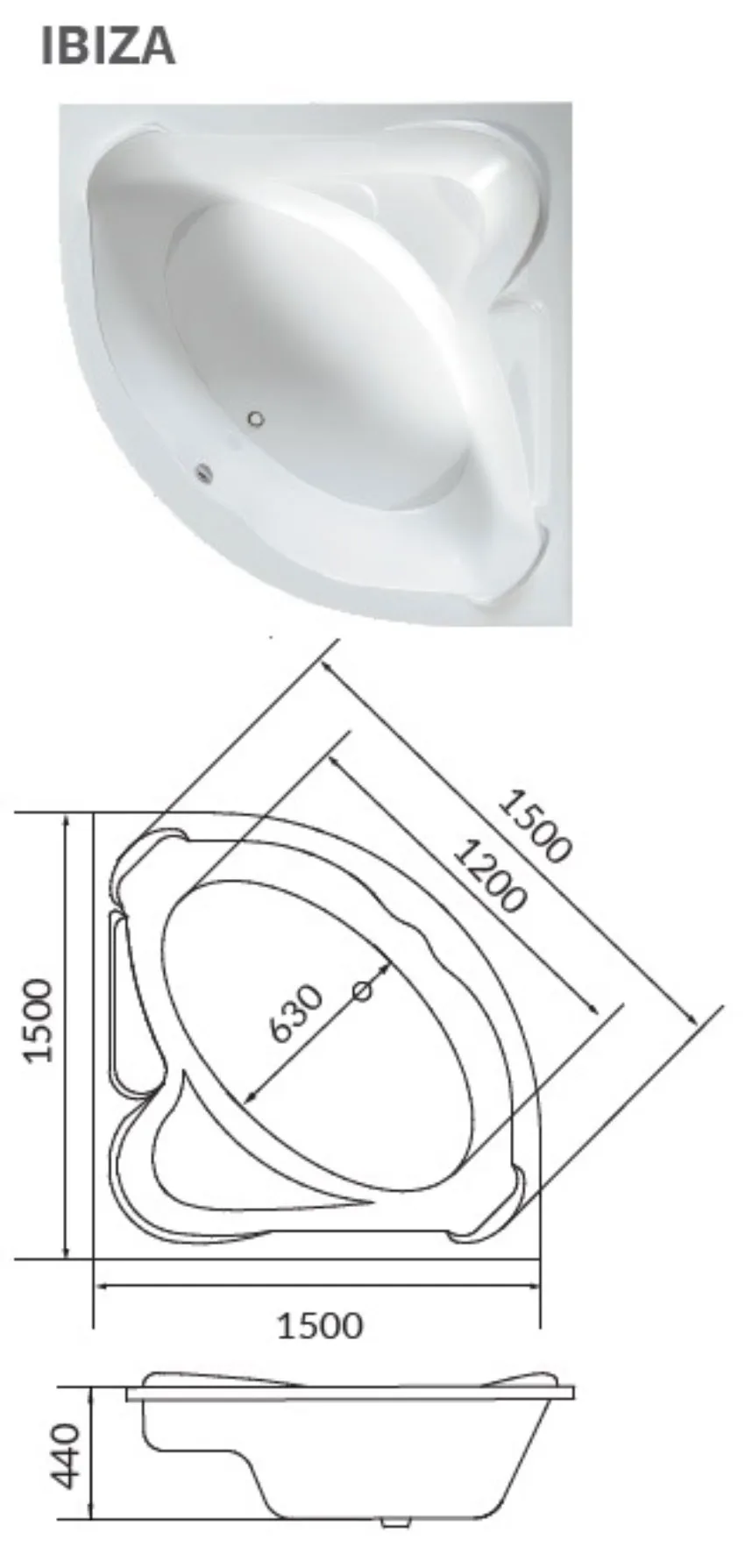 Ванна акриловая 1Marka Ibiza 150x150 изображение