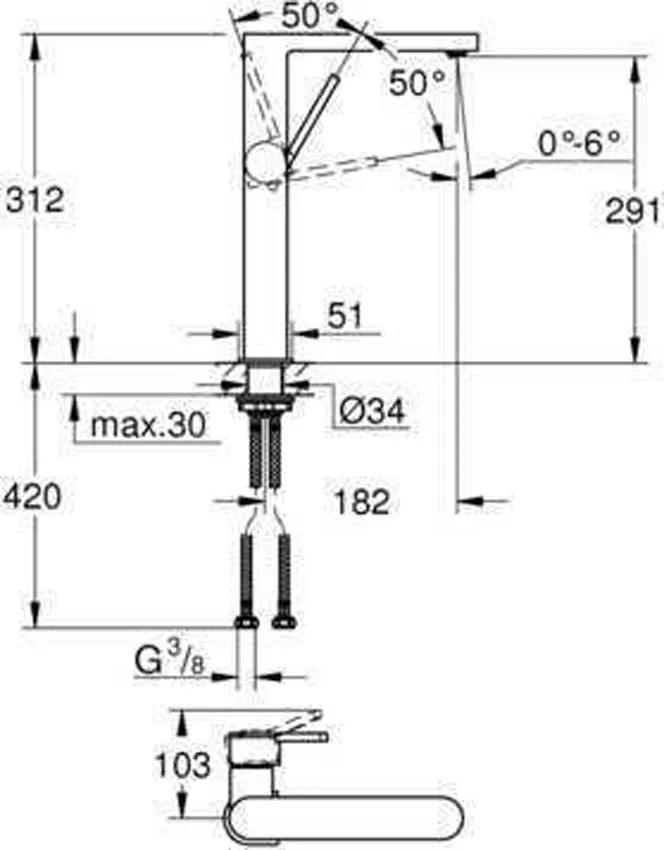 Смеситель для раковины Grohe Plus 32618003 изображение