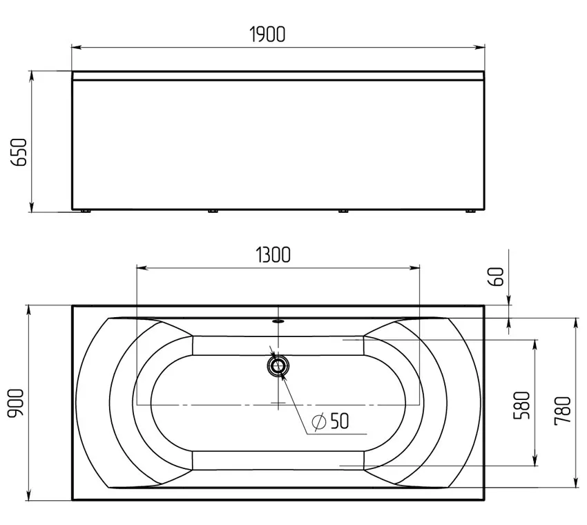 Ванна акриловая Marka One Esma MG 190x90 изображение