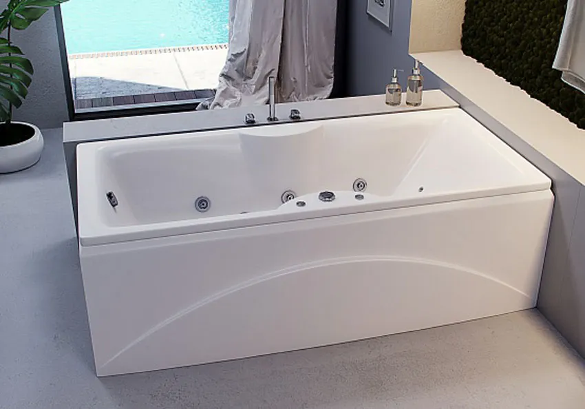 Ванна акриловая Aquatek Феникс 170x75 FEN170-0000089 с гидромассажем (пневмат.), с фронтальным экраном (слив слева) изображение