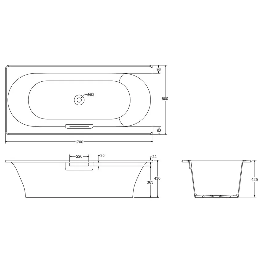 Ванна чугунная Jacob Delafon Volute 170x80 изображение