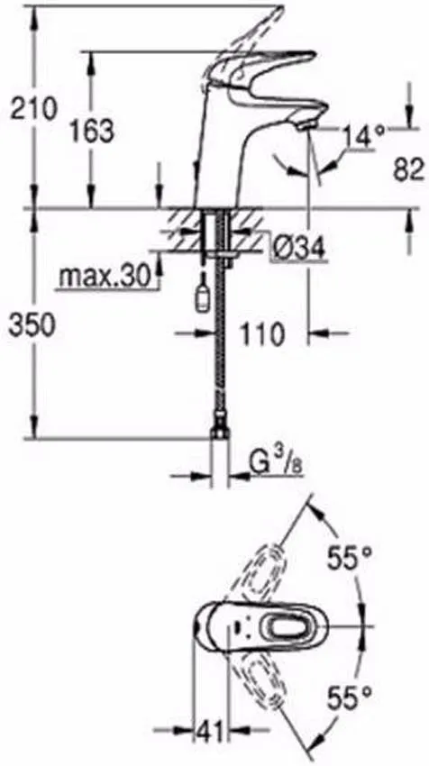 Смеситель для раковины Grohe Eurostyle 33557003 изображение