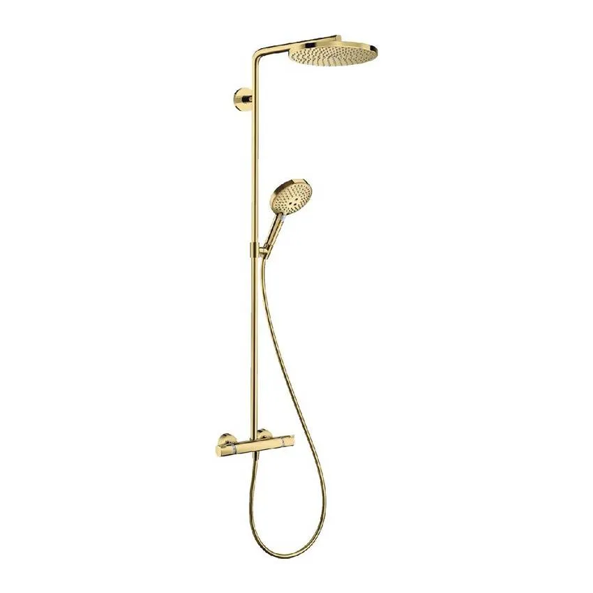 Душевая система Hansgrohe Raindance Select S Showerpipe 240 1jet 27633990 полированное золото изображение
