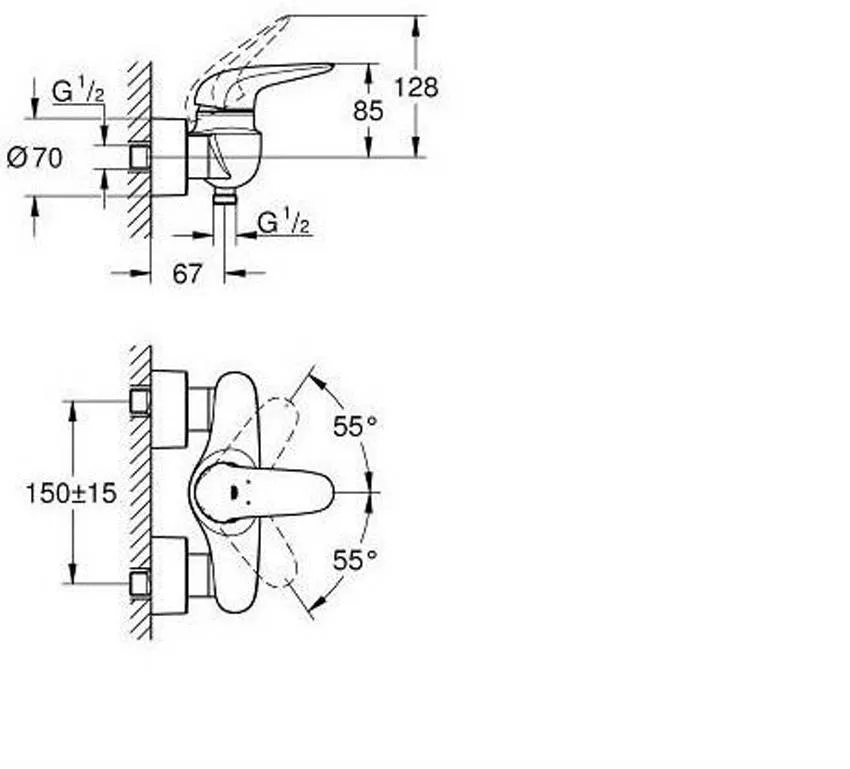 Смеситель для душа  Grohe Eurostyle 2015 Solid 23722003 изображение