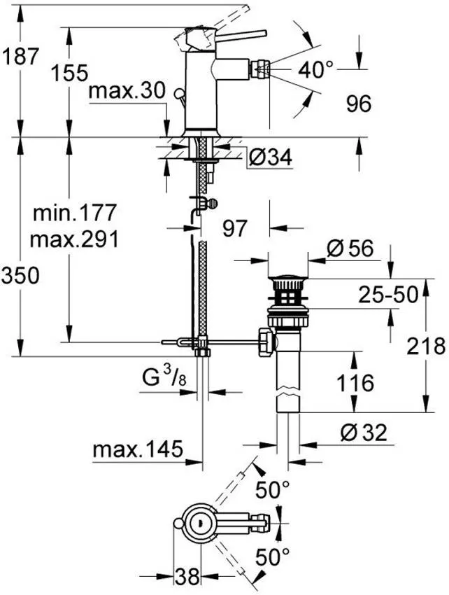 Смеситель для биде Grohe BauClassic 32864000 изображение