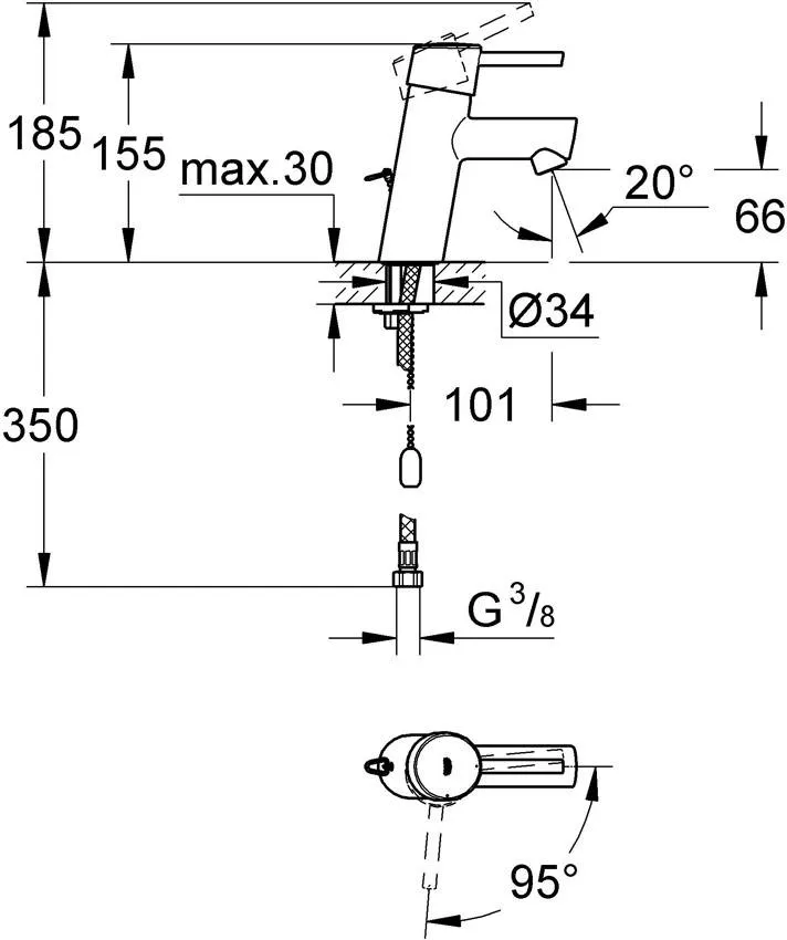 Смеситель для раковины Grohe Concetto New 2338110E изображение