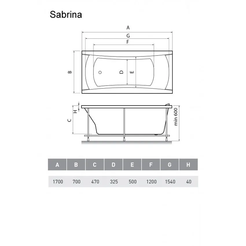 Ванна акриловая Relisan Sabrina 170х70 изображение