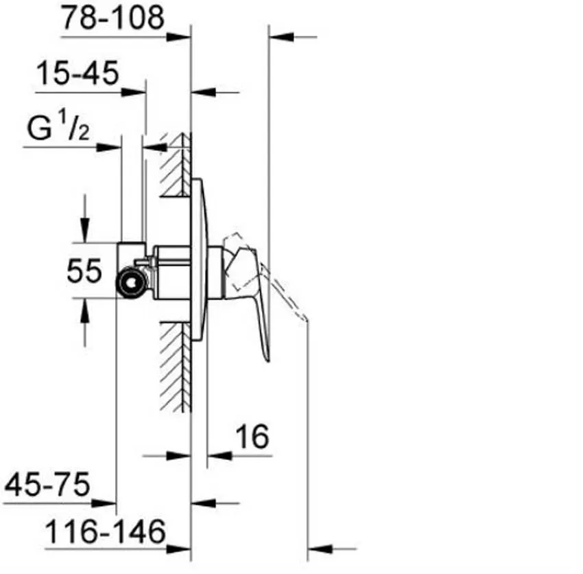 Встраиваемый смеситель Grohe BauEdge 29078000 изображение