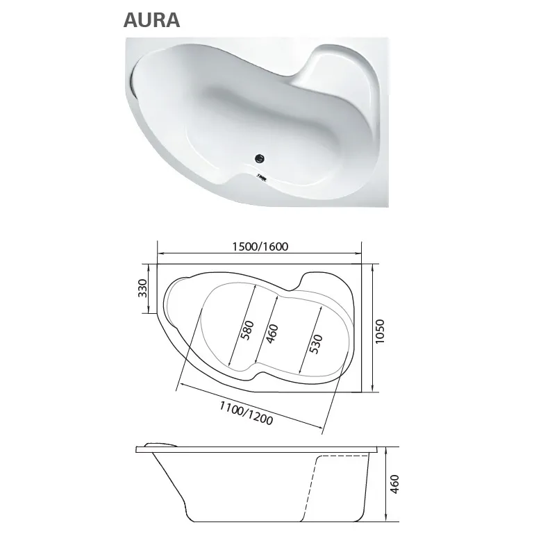 Ванна акриловая Marka One Aura 150x105 L изображение