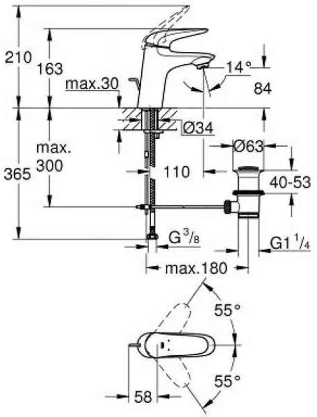 Смеситель для раковины Grohe Eurostyle 2015 Solid 23707LS3 изображение