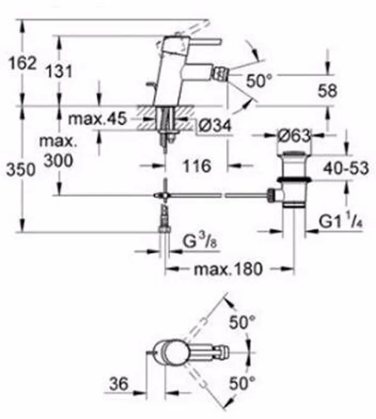 Смеситель для биде Grohe Concetto New 32208001 изображение