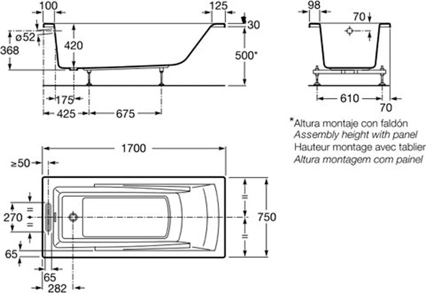 Ванна акриловая Roca Hall 170х75 изображение