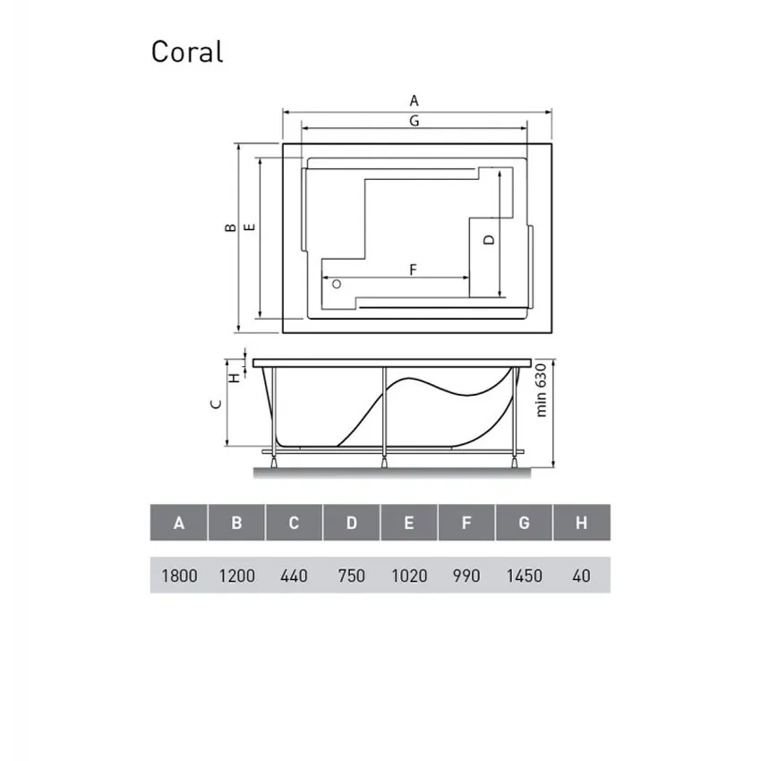 Ванна акриловая Vayer Coral 180х120 изображение