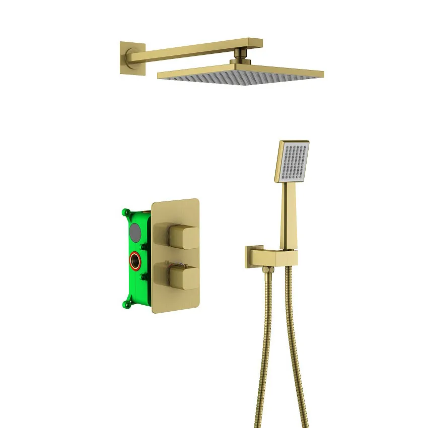 Душевая система встроенная с термостатом Timo Petruma SX-5059/17SM золото матовое изображение