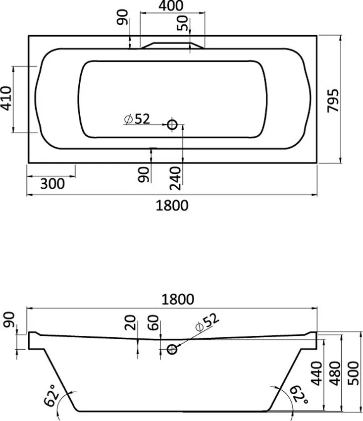 Акриловая ванна Santek Корсика 180х80 1.WH11.1.981 белая изображение