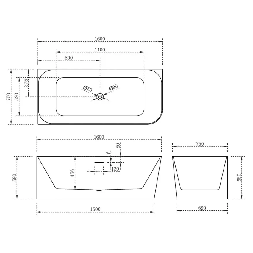 Ванна акриловая Abber AB9331 160 L изображение