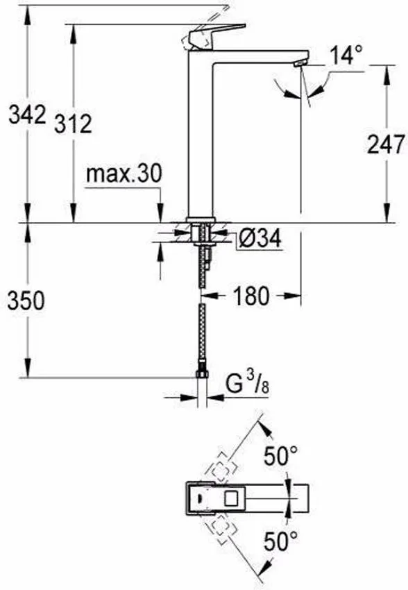 Смеситель для раковины Grohe Eurocube 23406000 изображение