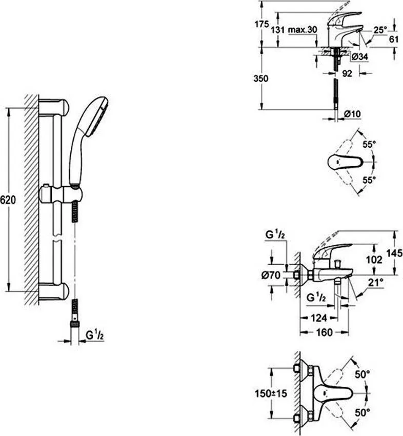 Смеситель для ванны Grohe Euroeco 32743000 изображение