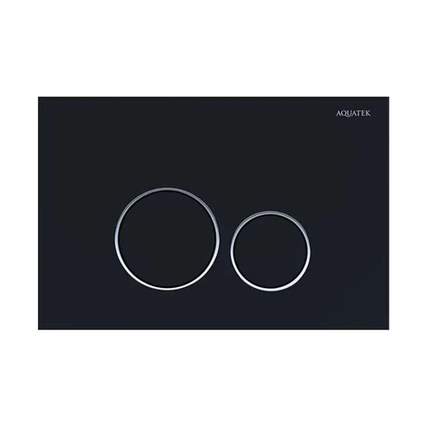Панель смыва Aquatek KDI-0000020 черная матовая ободок хром, клавиши круглые
