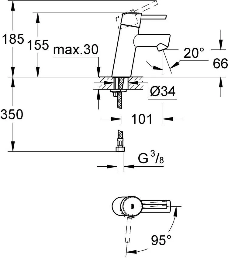 Смеситель для раковины Grohe Concetto New 2338510E изображение