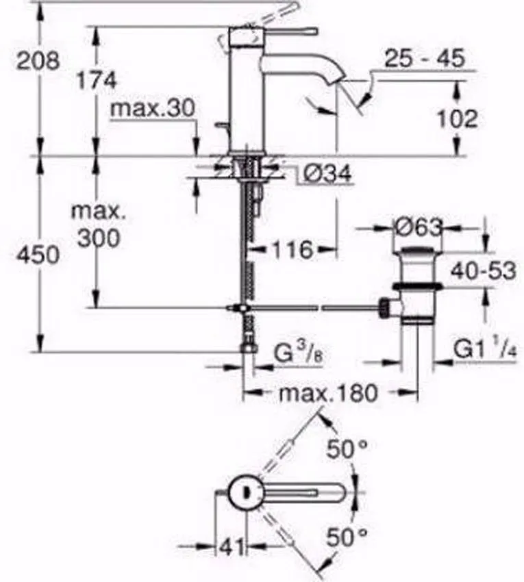 Смеситель для раковины Grohe Essence New 23589001 изображение