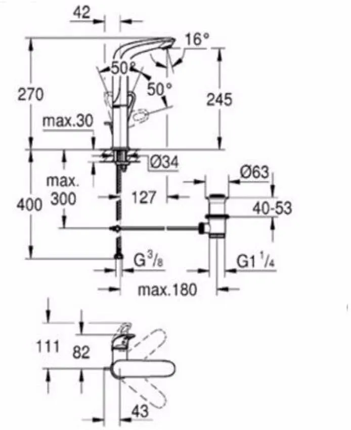 Смеситель для раковины Grohe Eurostyle 2015 23569LS3 изображение