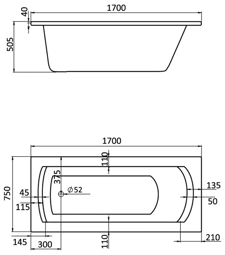 Акриловая ванна Santek Монако XL 170x75 1.WH11.1.980 изображение