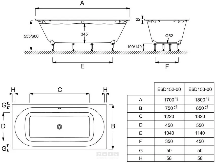 Ванна из искусственного камня Jacob Delafon Odeon Rive Gauche 180x80 E6D153-00 из материала Flight изображение