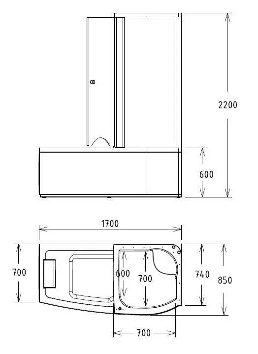 Ванна акриловая Gemy G8040 C R изображение