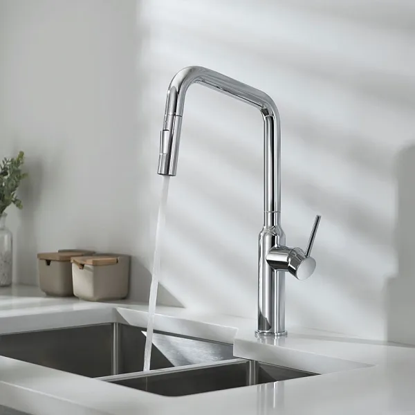 Смеситель для кухни с выдвижной лейкой Timo Saona 2386/00FL хром изображение