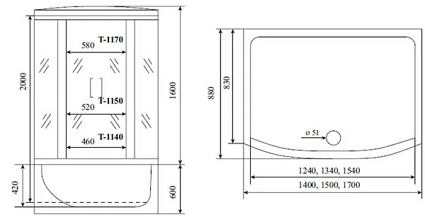 Душевая кабина Timo Standart T-6650 Silver изображение