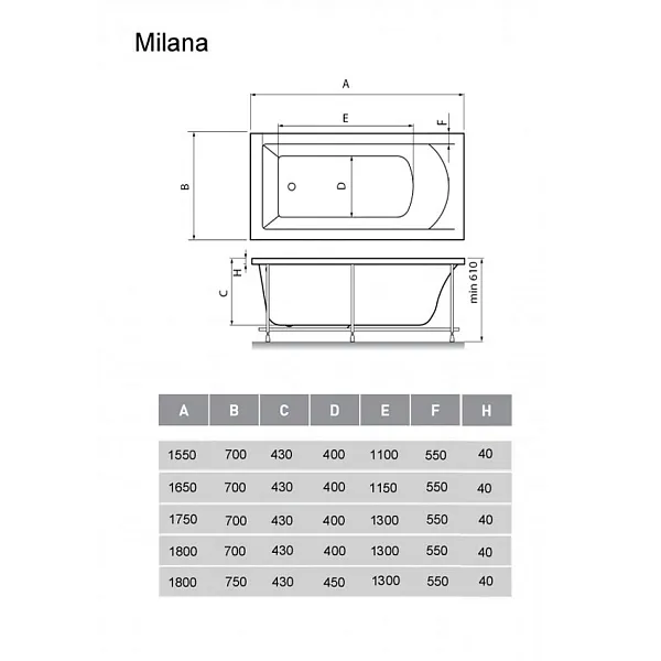 Ванна акриловая Vayer Milana 180x75 изображение